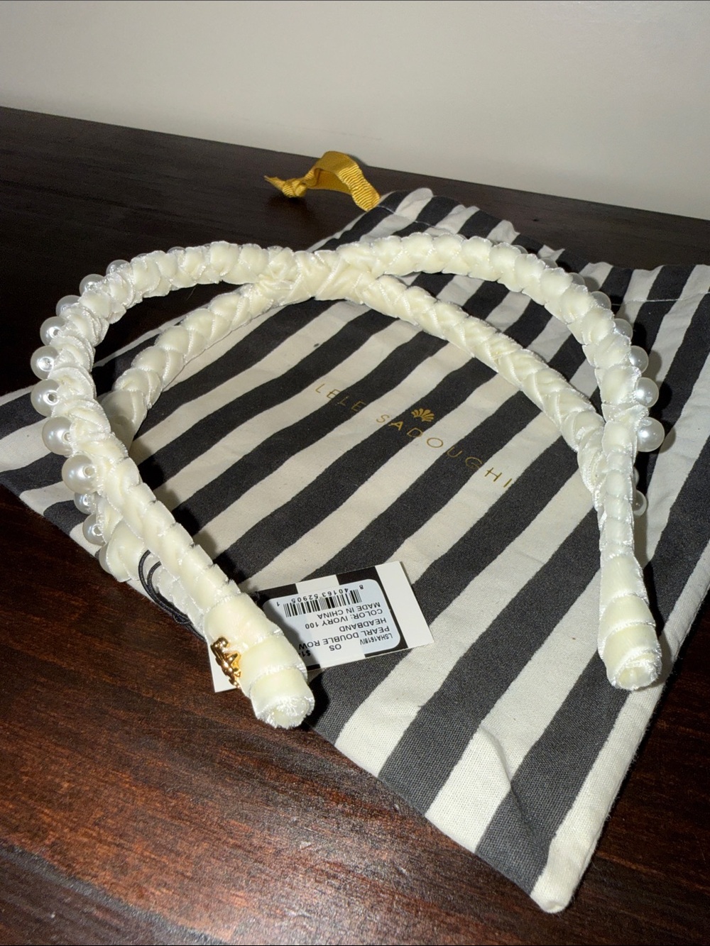 Lele Sadoughi Pearl Double Row Headband - Picture 3 of 4